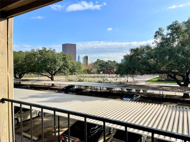 balcony with a view of city