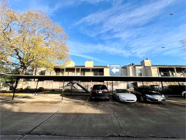 view of covered parking lot