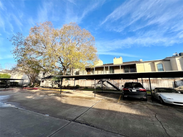 view of covered parking lot