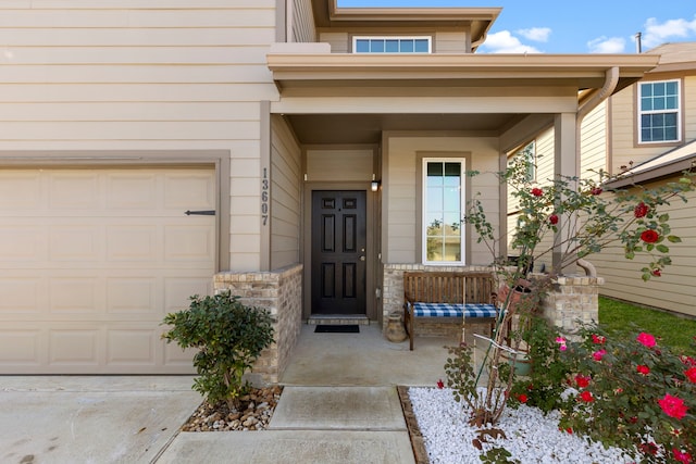 entrance to property with a garage