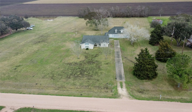 bird's eye view with a rural view