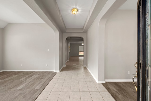 interior space with light tile patterned floors