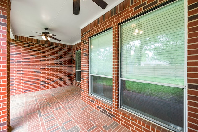 view of patio / terrace with ceiling fan