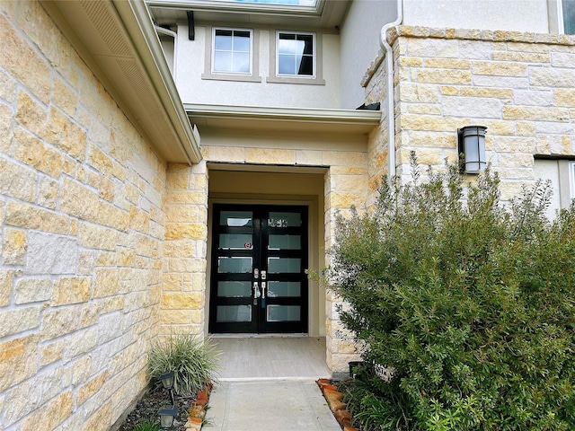 entrance to property with french doors