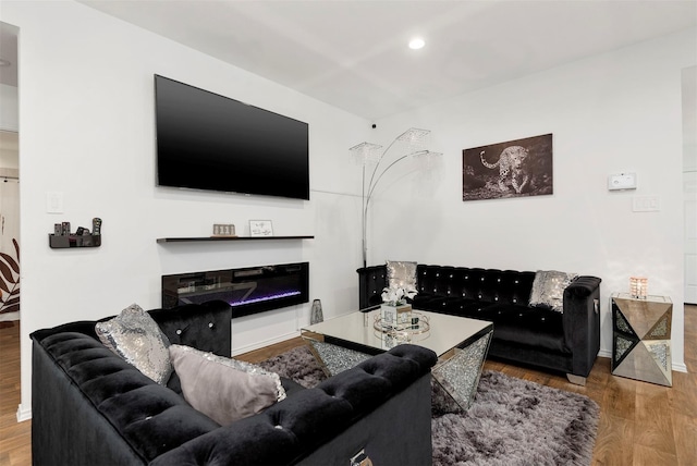 living room featuring hardwood / wood-style flooring