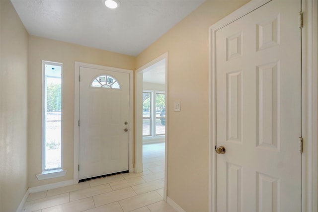 view of tiled entrance foyer