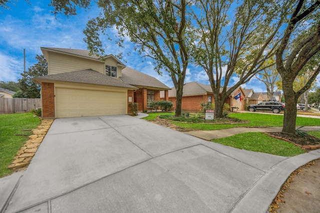 view of front of home with a front lawn