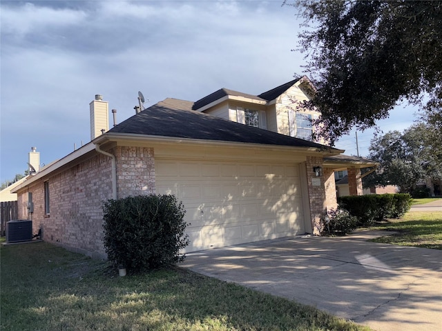 view of home's exterior with central AC