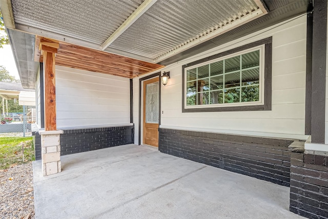 view of patio with a porch