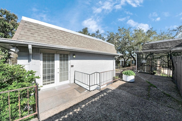 exterior space with french doors