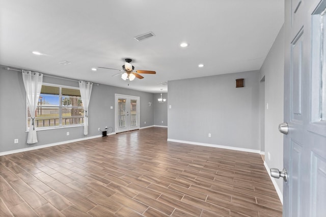 empty room with ceiling fan