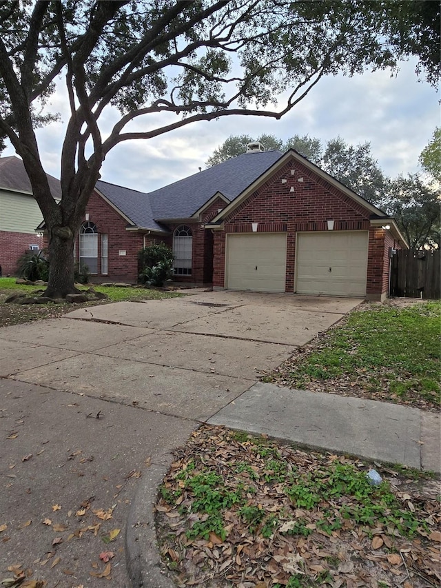 view of front of house with a garage