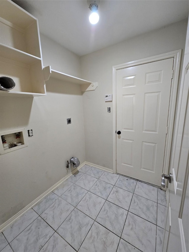 laundry room featuring hookup for an electric dryer, hookup for a washing machine, and hookup for a gas dryer