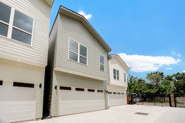 view of home's exterior featuring a garage