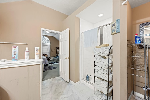 bathroom featuring a shower