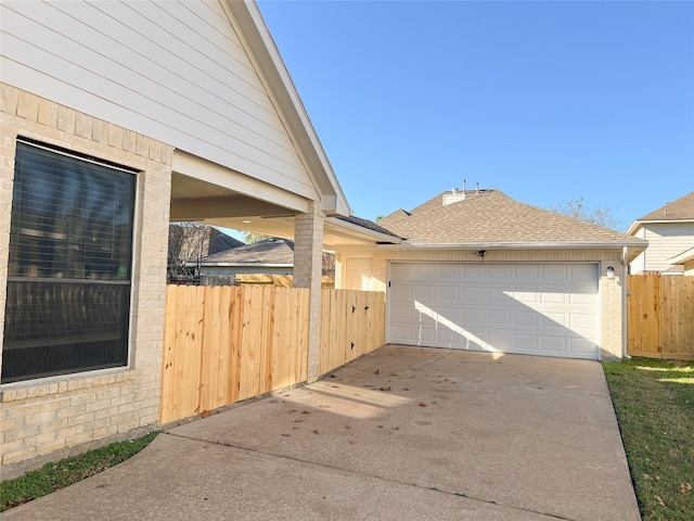 view of home's exterior with a garage