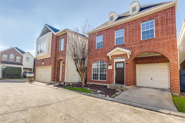 view of front of property featuring a garage