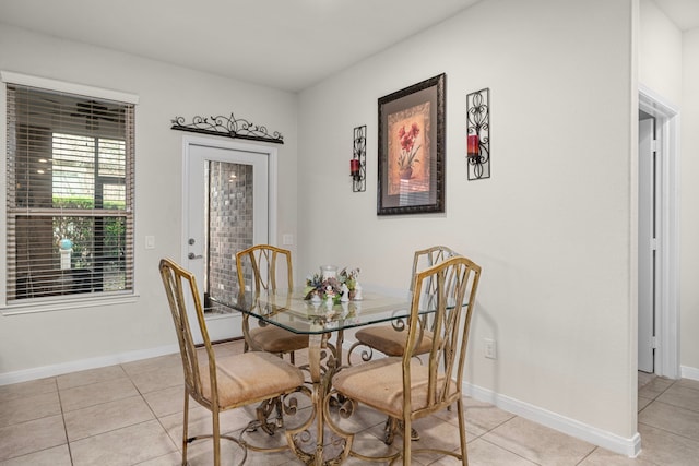 view of tiled dining area