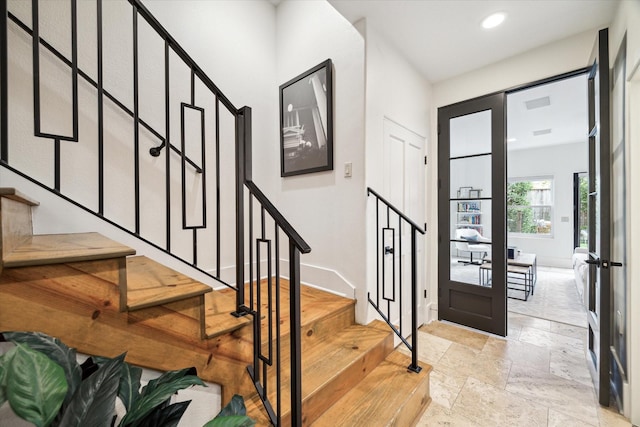 foyer entrance with french doors