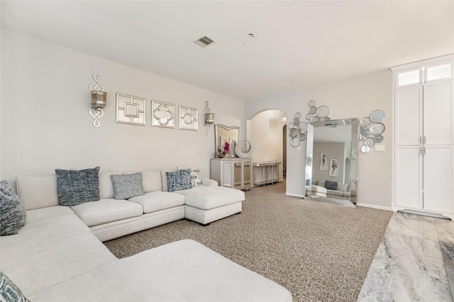 view of carpeted living room