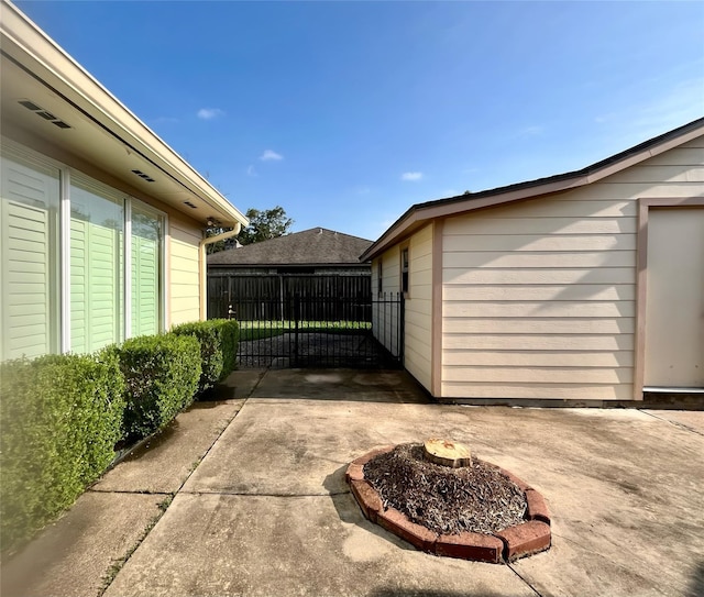 view of home's exterior with a patio