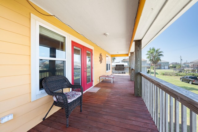 deck with covered porch