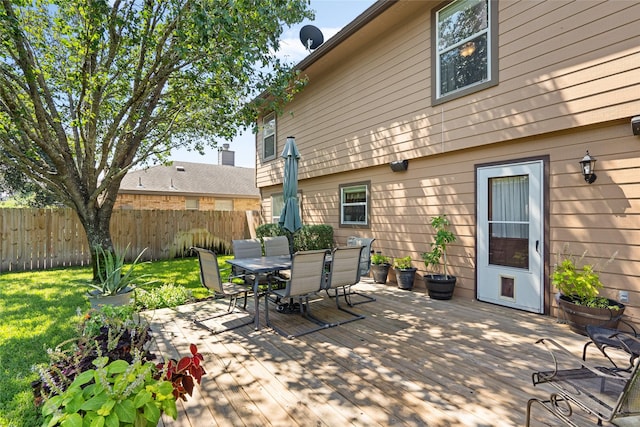 view of patio with a wooden deck