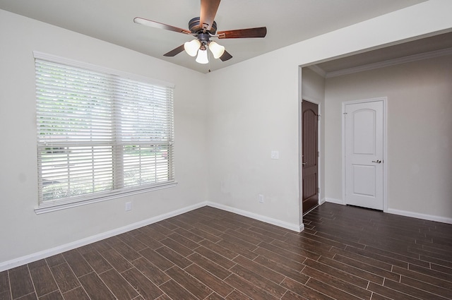 spare room featuring ceiling fan