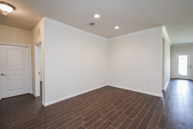 spare room with ornamental molding