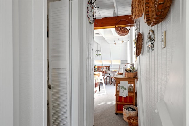 corridor with carpet floors