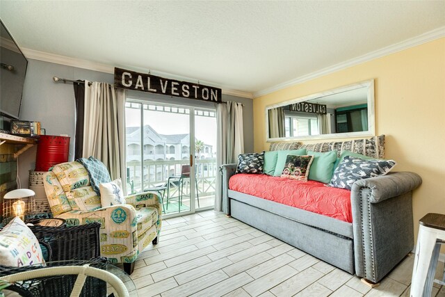 interior space with crown molding