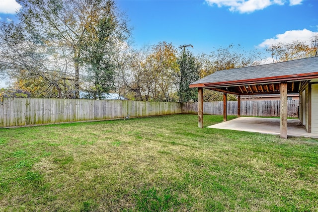 view of yard featuring a patio