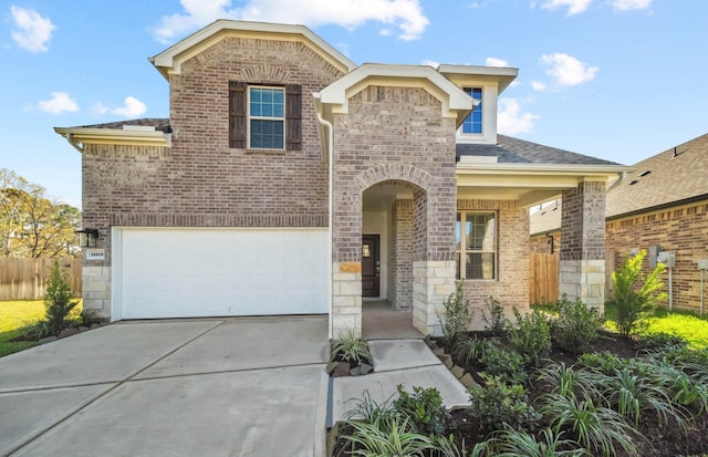 view of front of house with a garage