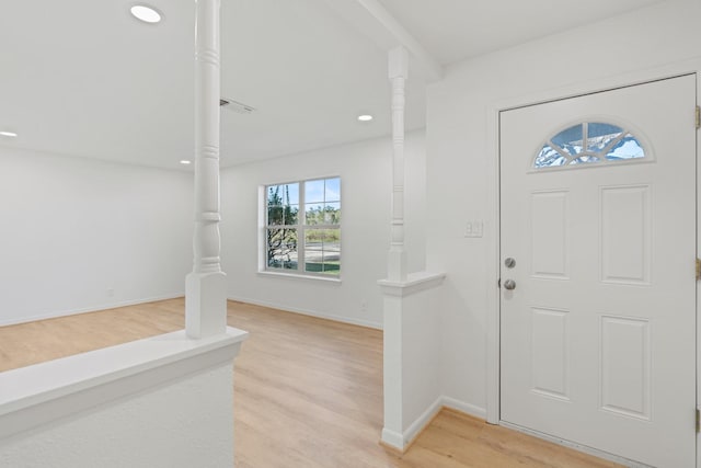 entrance foyer featuring light hardwood / wood-style flooring