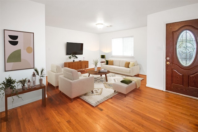 living room featuring hardwood / wood-style floors