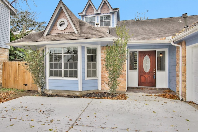 entrance to property with a patio