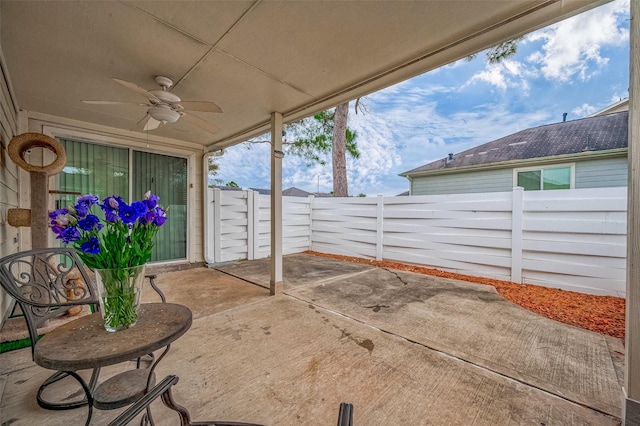 view of patio / terrace with ceiling fan