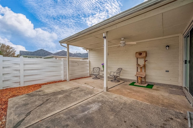 view of patio / terrace with ceiling fan