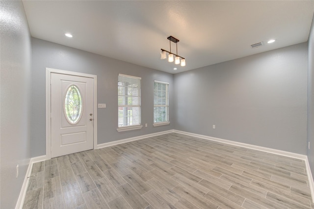 entryway featuring light wood-type flooring