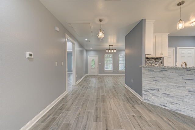 interior space featuring light hardwood / wood-style floors