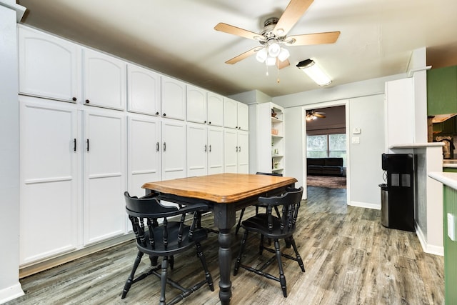 dining area with light wood-type flooring