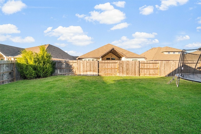 view of yard featuring a trampoline