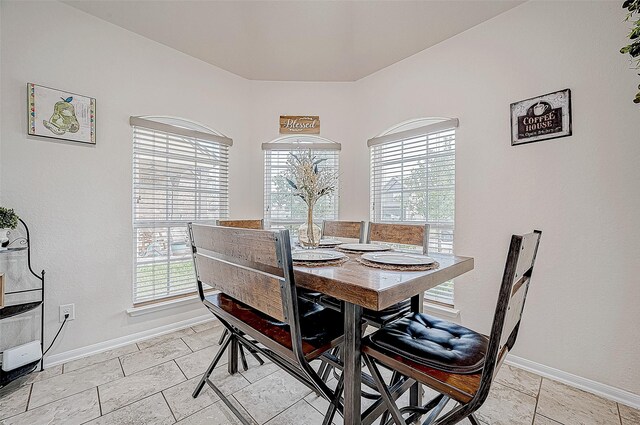 view of tiled dining area