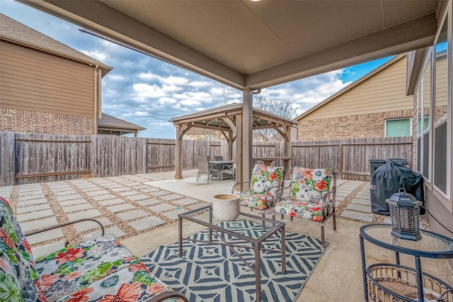 view of patio / terrace with a grill