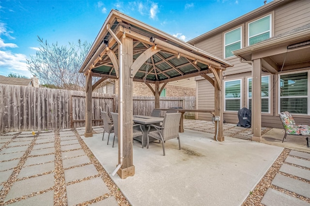 view of patio featuring a gazebo