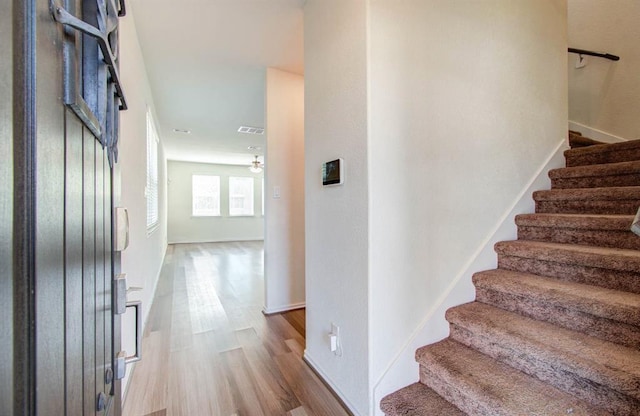 interior space with light hardwood / wood-style floors