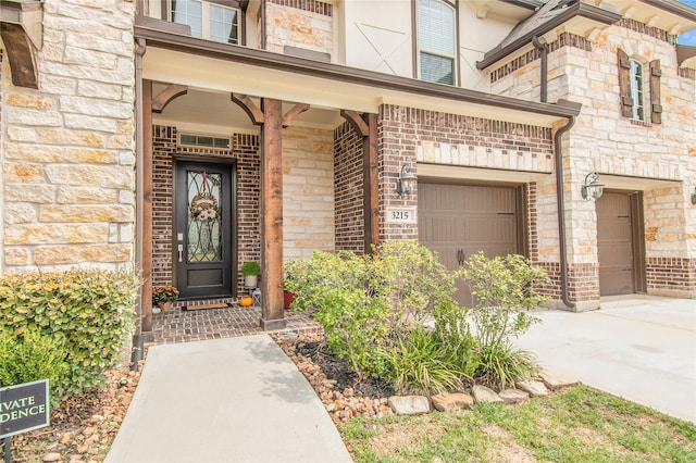 property entrance featuring a garage