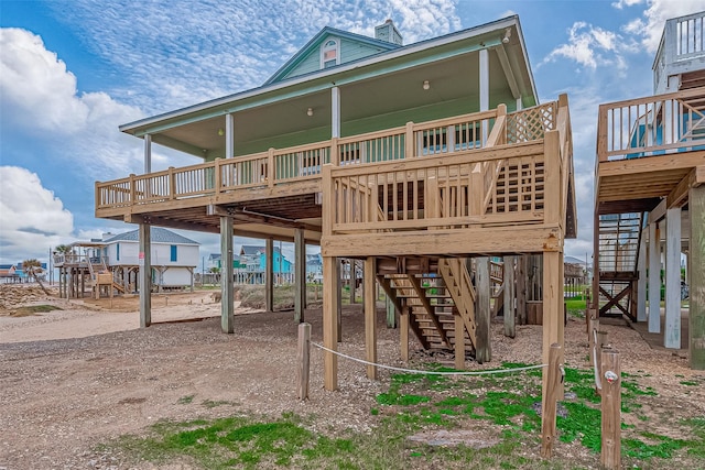 view of play area featuring a wooden deck