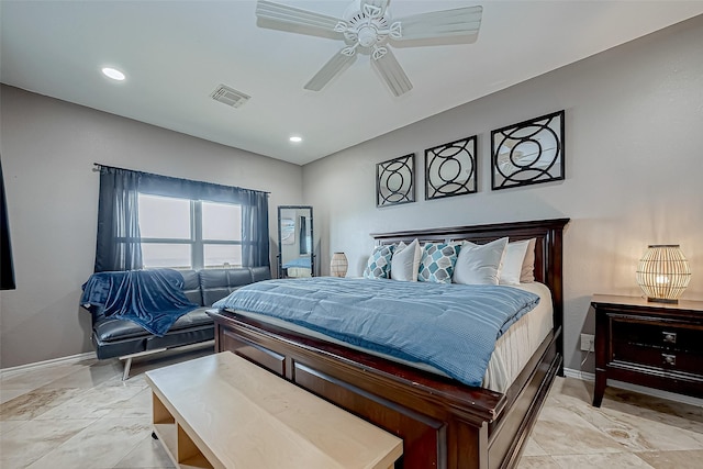 bedroom with ceiling fan