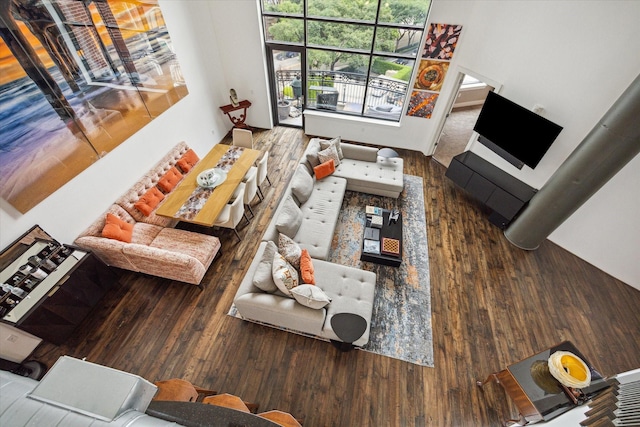 living room featuring wood-type flooring